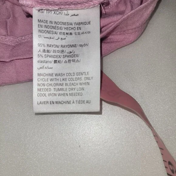 NWT Bar III Crew-Neck Cropped Top Short Sleeve Pink Size XS - Picture 5 of 8